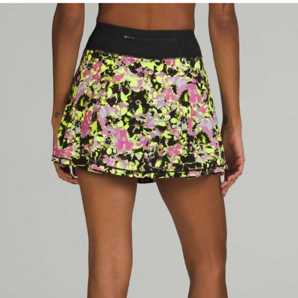 Lululemon Pace Rival Mid-Rise Skirt *Tall Inflected Highlight Yellow Multi Black - Picture 7 of 7